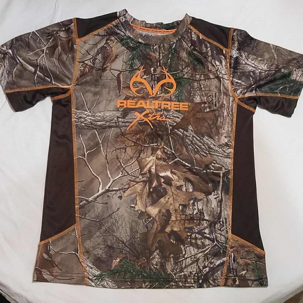 Realtree Camp Shirt Boys Size XL 14-16 Orange